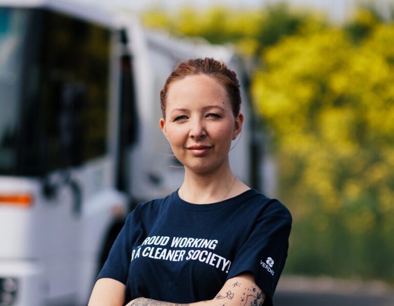 Mikaela Paulsson miljöarbetare och chaufför på Verdis i Stockholm.