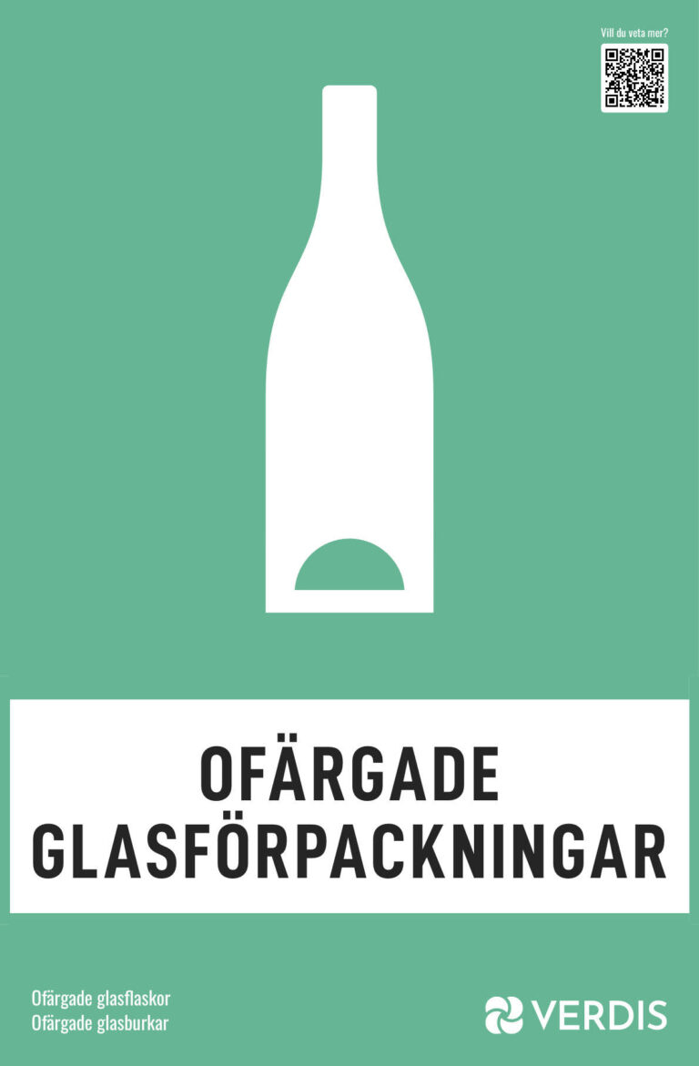 Dekal ofärgade glasförpackningar