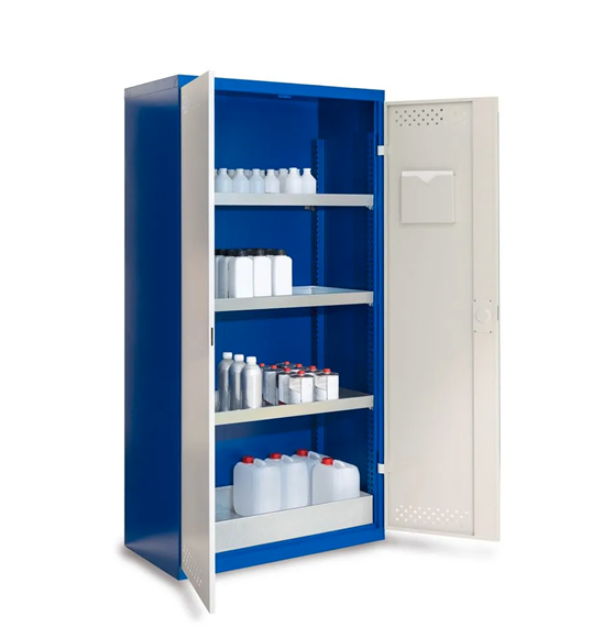 Miljöskåp, 3 hyllplan med uppsamlingskar